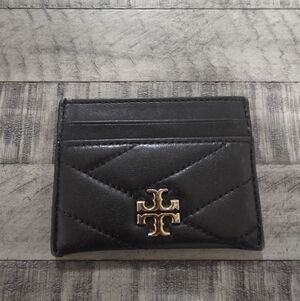 Tory Burch Black Card Holder with Gold Logo